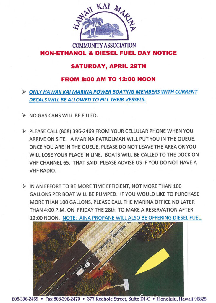 April Non-Ethanol & Diesel Fuel Day Notice