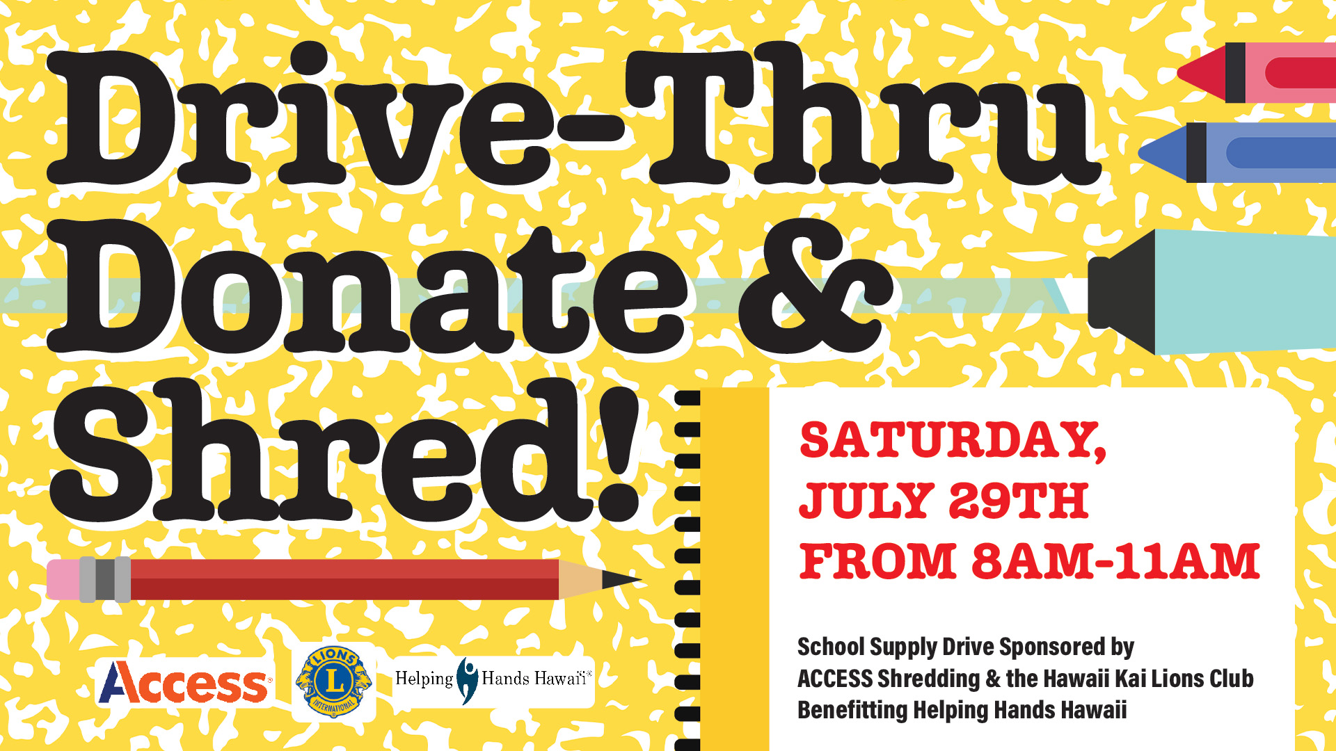 DRIVE-THRU, DONATE and SHRED! event at Koko Marina Center!