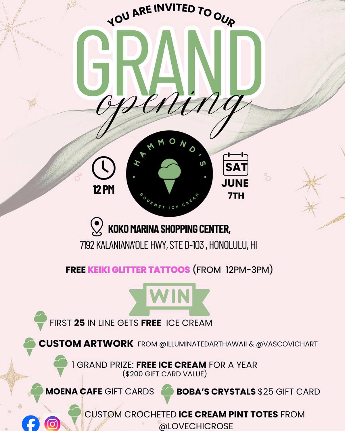 Hammond's Gourmet Ice Cream Grand Opening Event